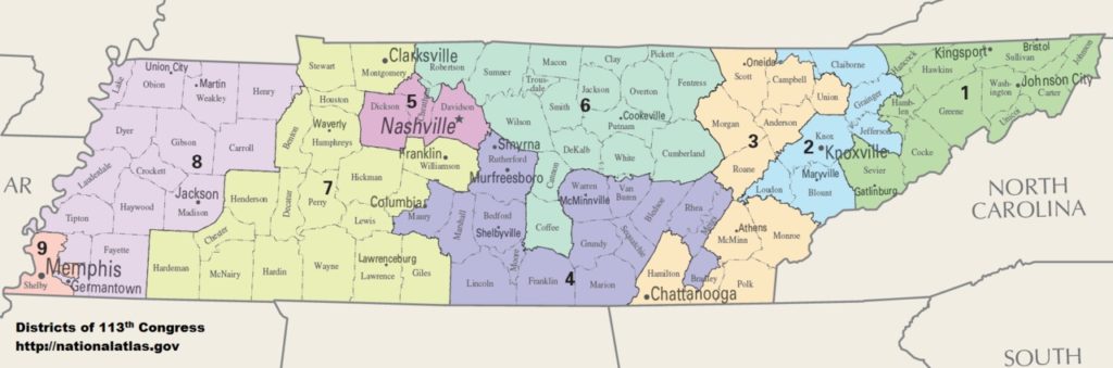 Tennessee redistricting congressional districts 2013